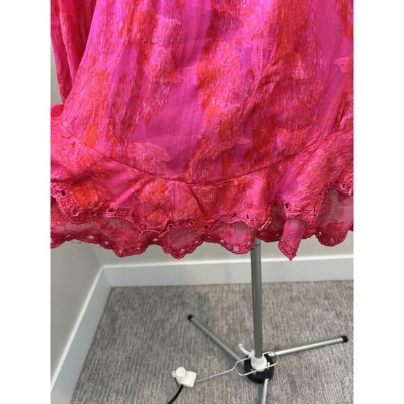 Revolve Hemant & Nandita Fusha Pink Indu Mini Dress, Floral NO Belt, Size XL - Picture 4 of 11